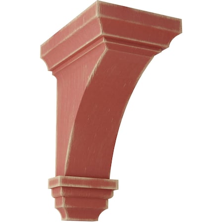 4W X 4 3/4D X 8H Small Jefferson Wood Vintage Decor Corbel, Salvage Red